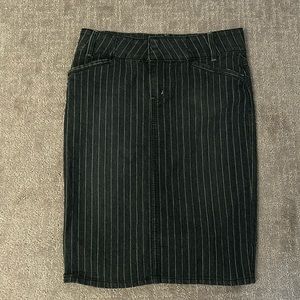 Denim pinstripe pencil skirt (size 9)